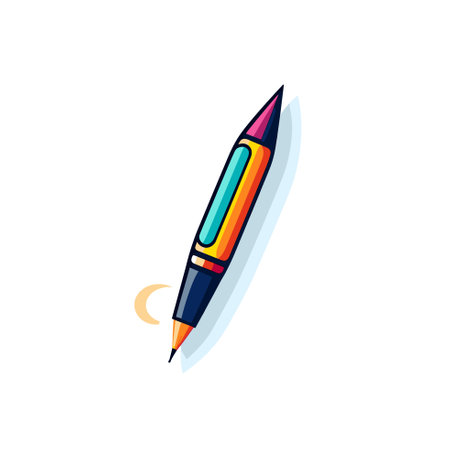 Vector of a vibrant pen on a clean white backgroundのイラスト素材