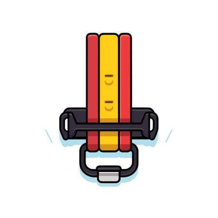Vector of a vibrant yellow and red backpack with a sleek black handleのイラスト素材