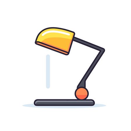Vector of a minimalist yellow and black lamp on a clean white backgroundのイラスト素材