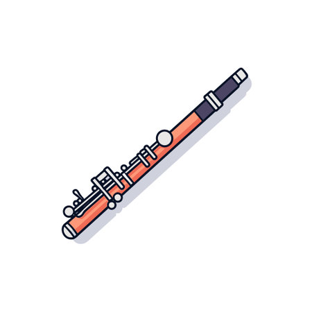 Vector of a vibrant orange and black flute on a clean white backgroundのイラスト素材