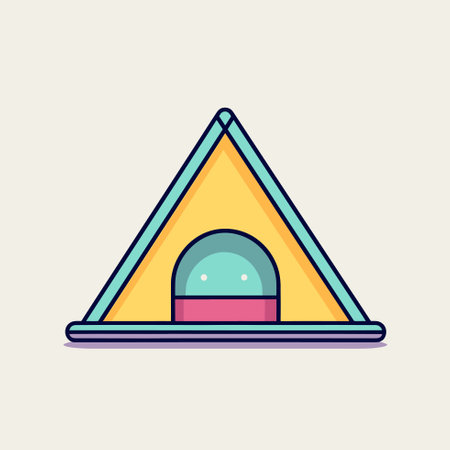 Vector of a geometric dome inside a triangular frameのイラスト素材