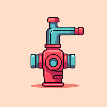 Vector of a vibrant fire hydrant against a bold pink backdropのイラスト素材