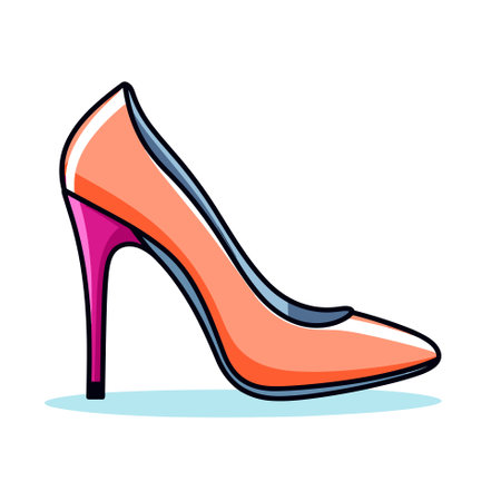 Vector of a pair of high heeled shoes on a white backgroundのイラスト素材