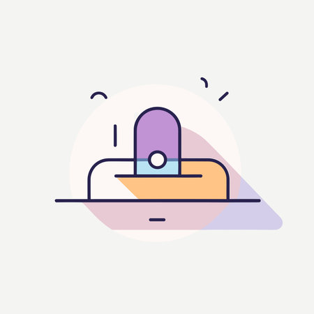 Vector a hand holding a tray with a purple object on itのイラスト素材