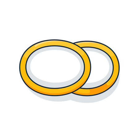 Vector of two yellow rings on a clean white backgroundのイラスト素材