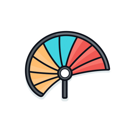 Vector of a vibrant and stylish fan on a clean white backgroundのイラスト素材