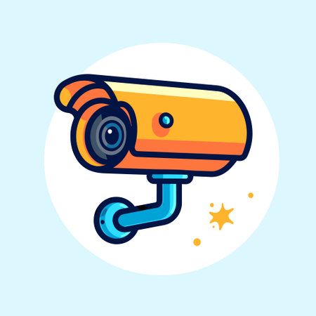 Vector of a camera mounted on a wall