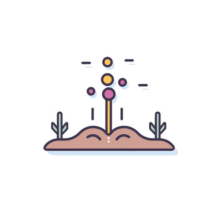 Vector a plant sprouting from the earth, depicting growth and new beginningsのイラスト素材