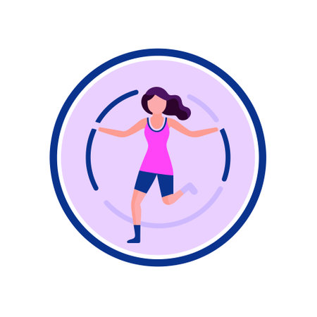 Vector of a woman running in a circular motionのイラスト素材