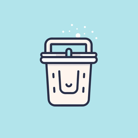 Vector of a flat icon vector of a smiling bucketのイラスト素材