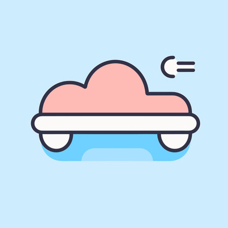 Vector of a simple cloud icon on a blue backgroundのイラスト素材