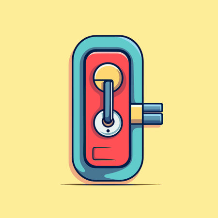 Vector of a colorful lock icon on a vibrant yellow backgroundのイラスト素材