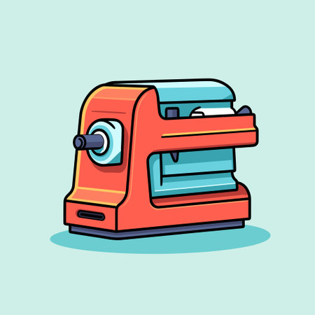 Vector of an orange and blue blender on a blue backgroundのイラスト素材