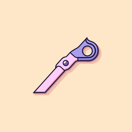 Vector of a pink and blue tool on a yellow background