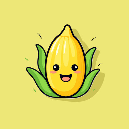 Vector of a cheerful cartoon banana with a bright smile on its faceのイラスト素材