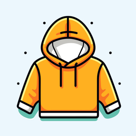 Vector of a yellow hoodie sweatshirt with a trendy icon designのイラスト素材