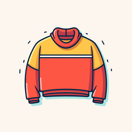 Vector of a vibrant orange and yellow sweater on a clean white backgroundのイラスト素材