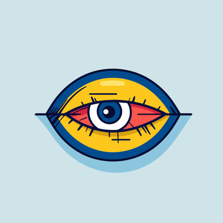 Vector of a vibrant and captivating eye with a unique color combinationのイラスト素材