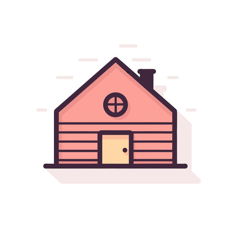 Vector of a house with a door and a windowのイラスト素材