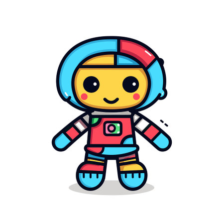 Vector of a cartoon character capturing the moment with a cameraのイラスト素材