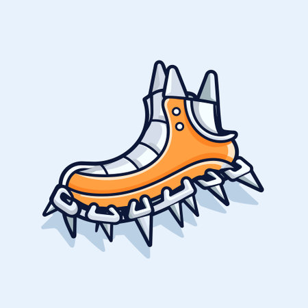 Vector of an orange shoe with spikes, a bold and stylish footwear choiceのイラスト素材