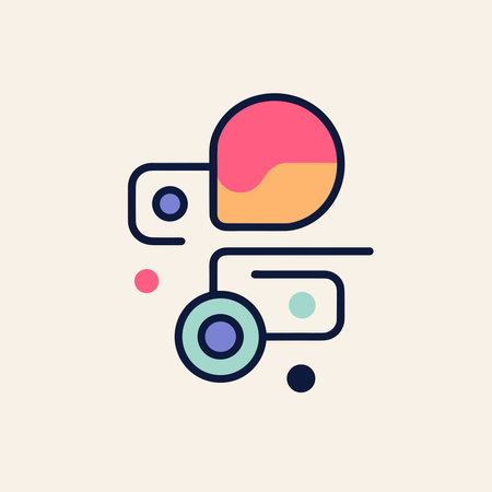 Vector of a colorful abstract background with circles and dotsのイラスト素材