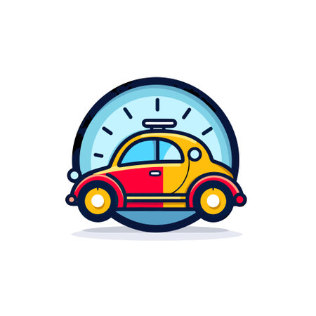 Vector of a car speedometer in the background, representing speed and accelerationのイラスト素材
