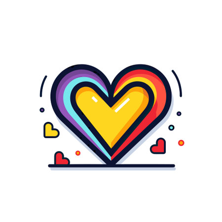 Vector of a vibrant heart surrounded by smaller hearts in a vector illustrationのイラスト素材