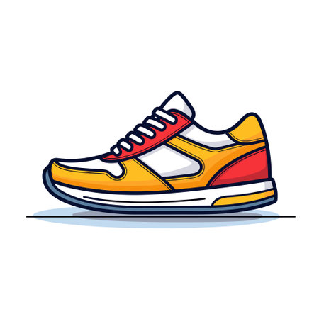 Vector of a colorful shoe on a minimalistic white backgroundのイラスト素材