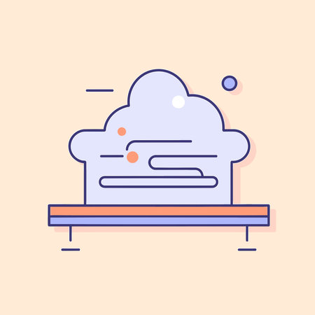 Vector of a flat icon vector of a cloud sitting on top of a shelfのイラスト素材