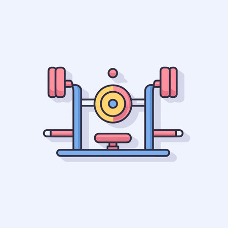 Vector of a flat line icon of a gym machineのイラスト素材