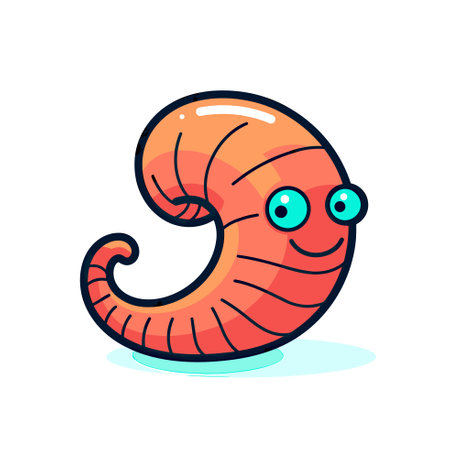 Vector of a colorful worm with vibrant blue eyesのイラスト素材