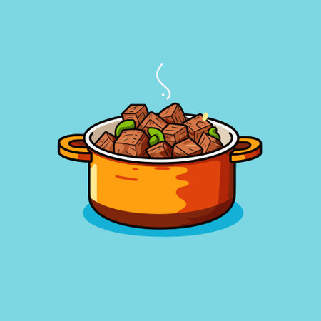 Vector of a delicious meal in a vibrant blue settingのイラスト素材