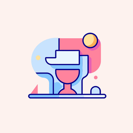 Vector of a flat and stylized illustration of an hourglass on a plateのイラスト素材