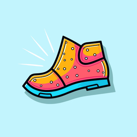 Vector of a pair of colorful rain boots on a white backgroundのイラスト素材