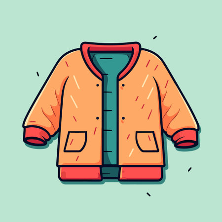 Vector of an orange jacket layered over a vibrant green shirtのイラスト素材
