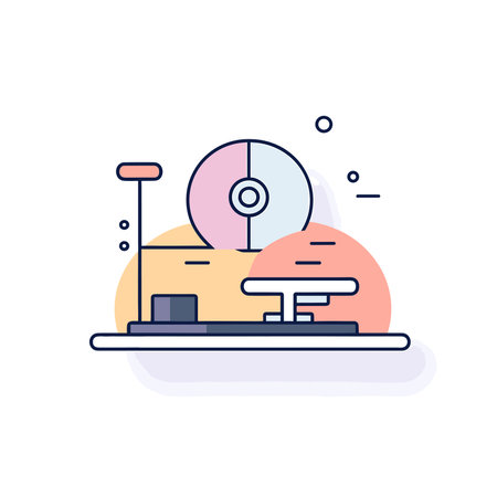 Vector of a flat icon of a laptop with a disk on topのイラスト素材
