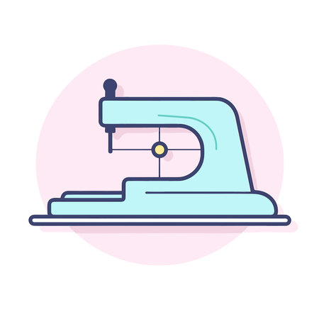 Vector a vintage sewing machine on a wooden tableのイラスト素材