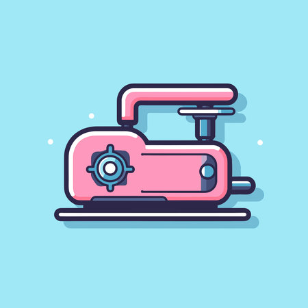 Vector of a pink blender on top of a blue surfaceのイラスト素材