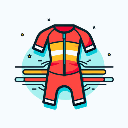 Vector of a vibrant and eye-catching striped suit adorned with starsのイラスト素材