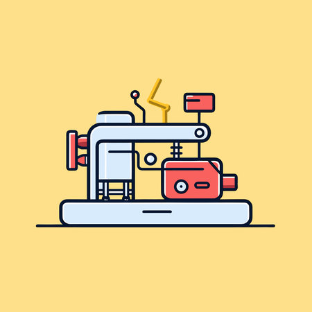 Vector of a sewing machine icon on a tableのイラスト素材