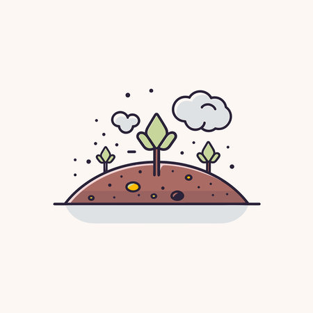 Vector of a small island with trees on top, depicted in a simple and minimalist styleのイラスト素材