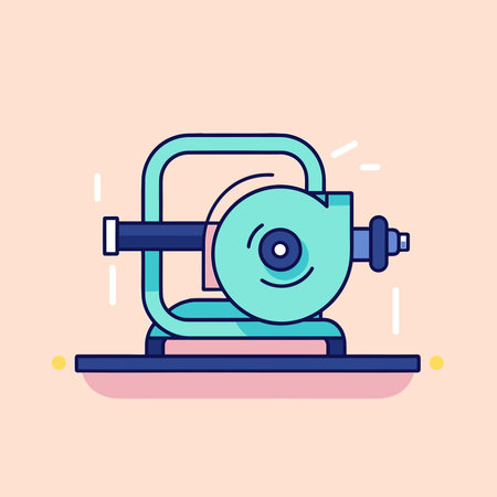 Vector of a smiling face machine icon in a simple and clean line vector styleのイラスト素材