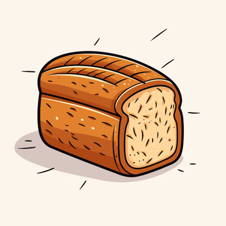Vector of a fresh loaf of bread on a clean white backgroundのイラスト素材