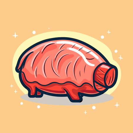 Vector of a simple cartoon icon on a vibrant yellow backgroundのイラスト素材
