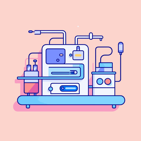 Vector a machine sitting on a table with a minimalist designのイラスト素材