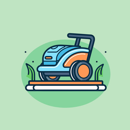 Vector a lawn mower placed on a table, creating a quirky and unexpected visualのイラスト素材