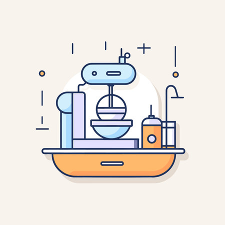 Vector of a machine on a tableのイラスト素材