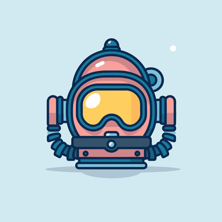 Vector of an illustration of diving mask and goggles in a modern flat designのイラスト素材