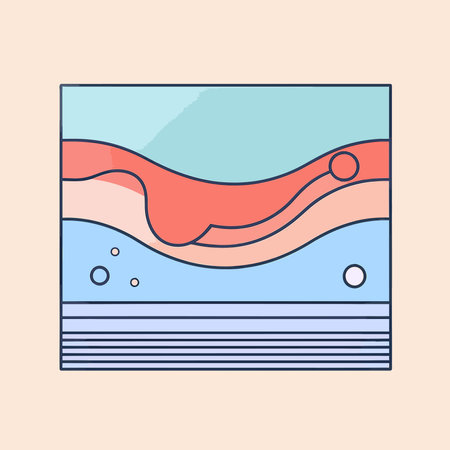 Vector of Ocean Waves and Bubbles in a Vibrant Vector Illustrationのイラスト素材